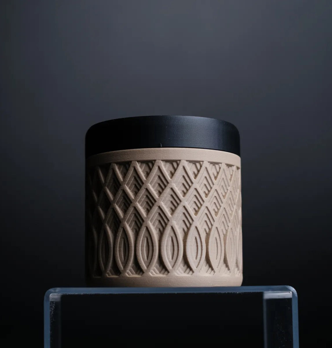 Crest Container – Premium Reusable Storage Jar with Geometric 3D Pattern | Made from Virgin Plastic | Airtight & Stylish Design for Home & Office Use