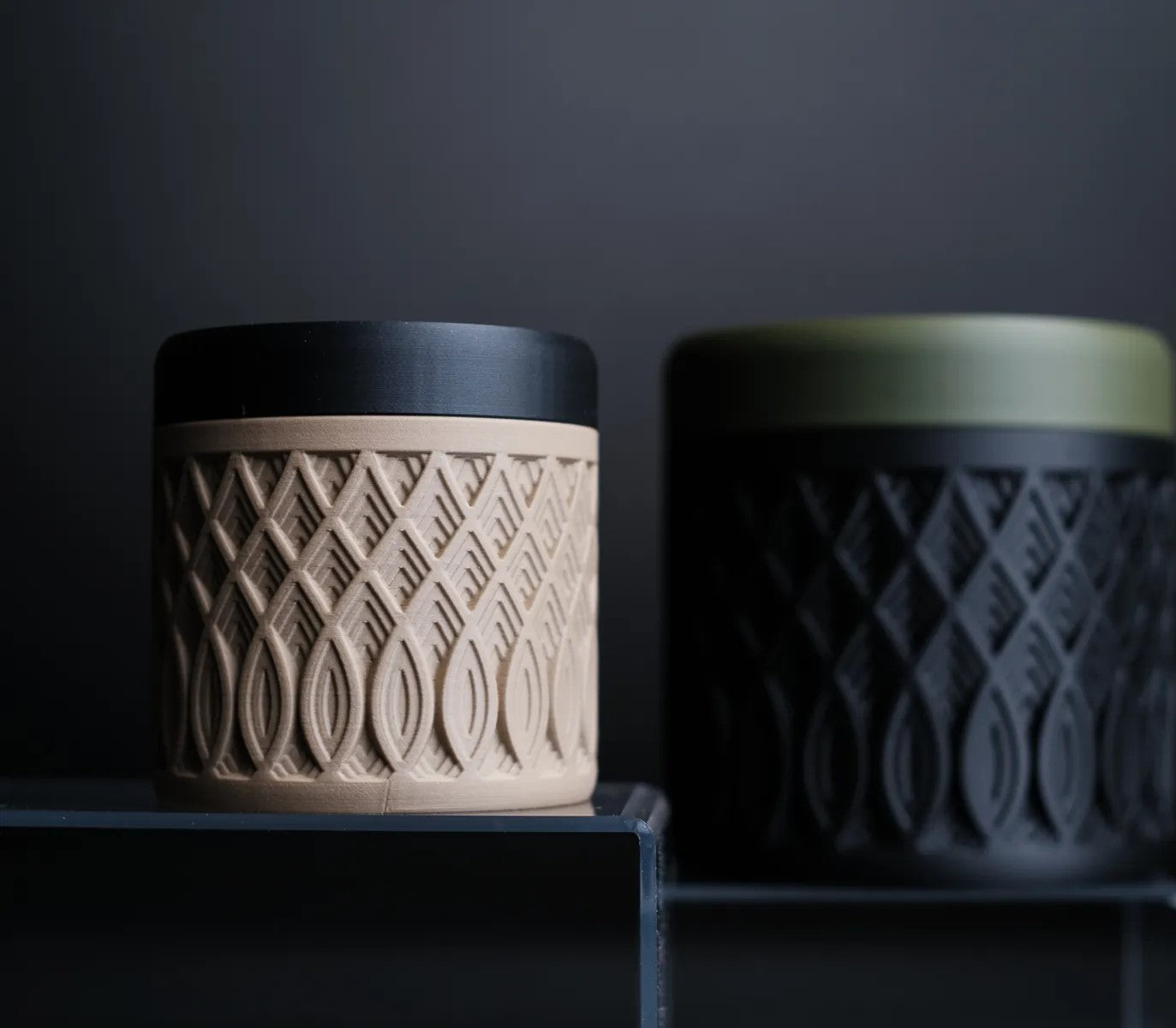 Crest Container – Premium Reusable Storage Jar with Geometric 3D Pattern | Made from Virgin Plastic | Airtight & Stylish Design for Home & Office Use