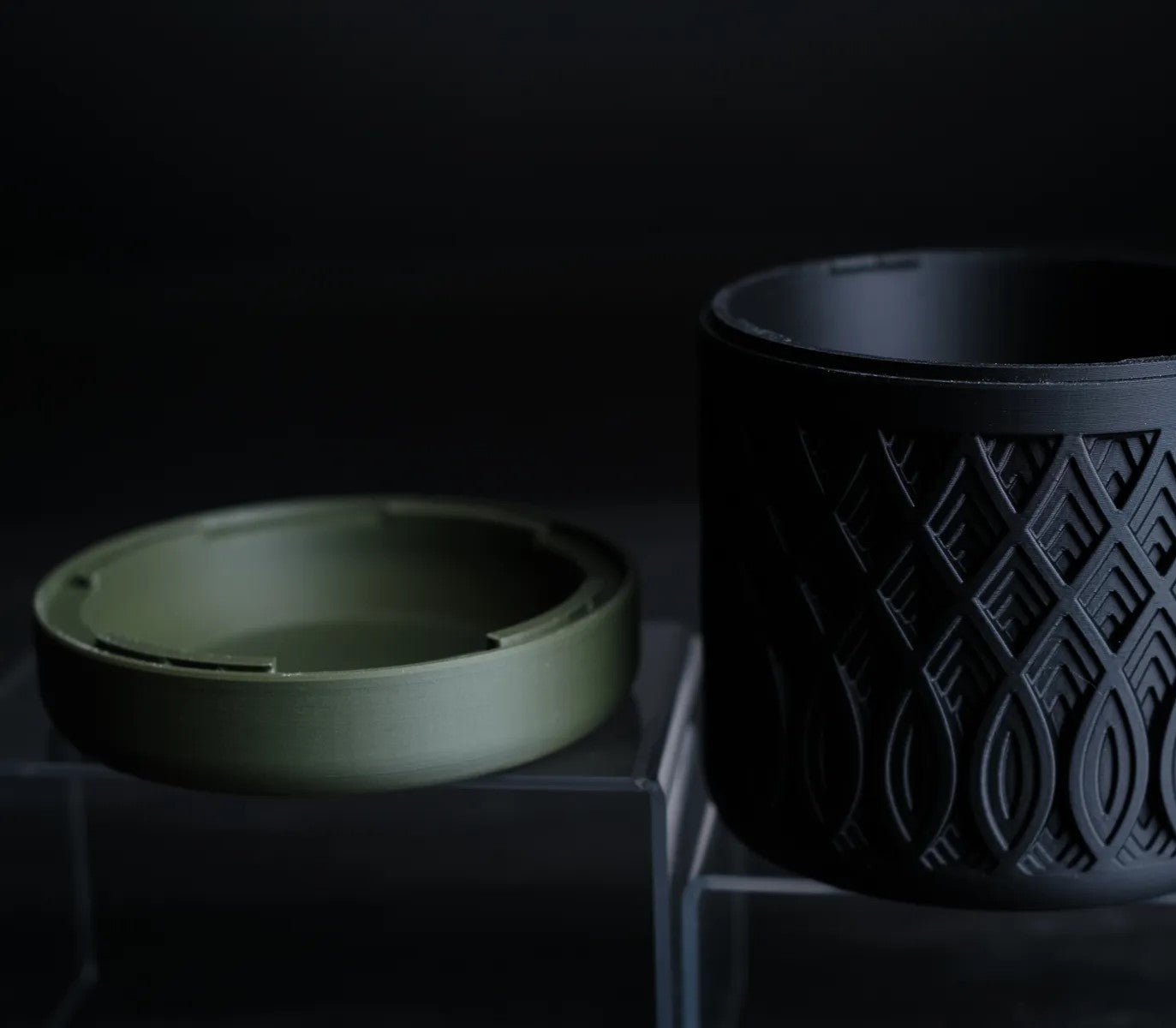 Crest Container – Premium Reusable Storage Jar with Geometric 3D Pattern | Made from Virgin Plastic | Airtight & Stylish Design for Home & Office Use