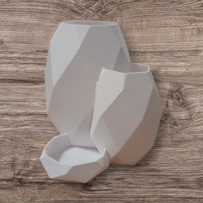 Marble Look 3 Compartment Pen Holder – Stylish &amp; Functional Desk Organizer