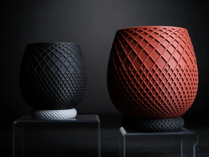 Micro Planter – Modern Geometric Virgin Plastic Mini Flower Pot for Desk, Table & Home Décor