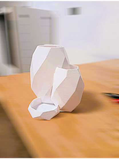 Marble Look 3 Compartment Pen Holder – Stylish &amp; Functional Desk Organizer